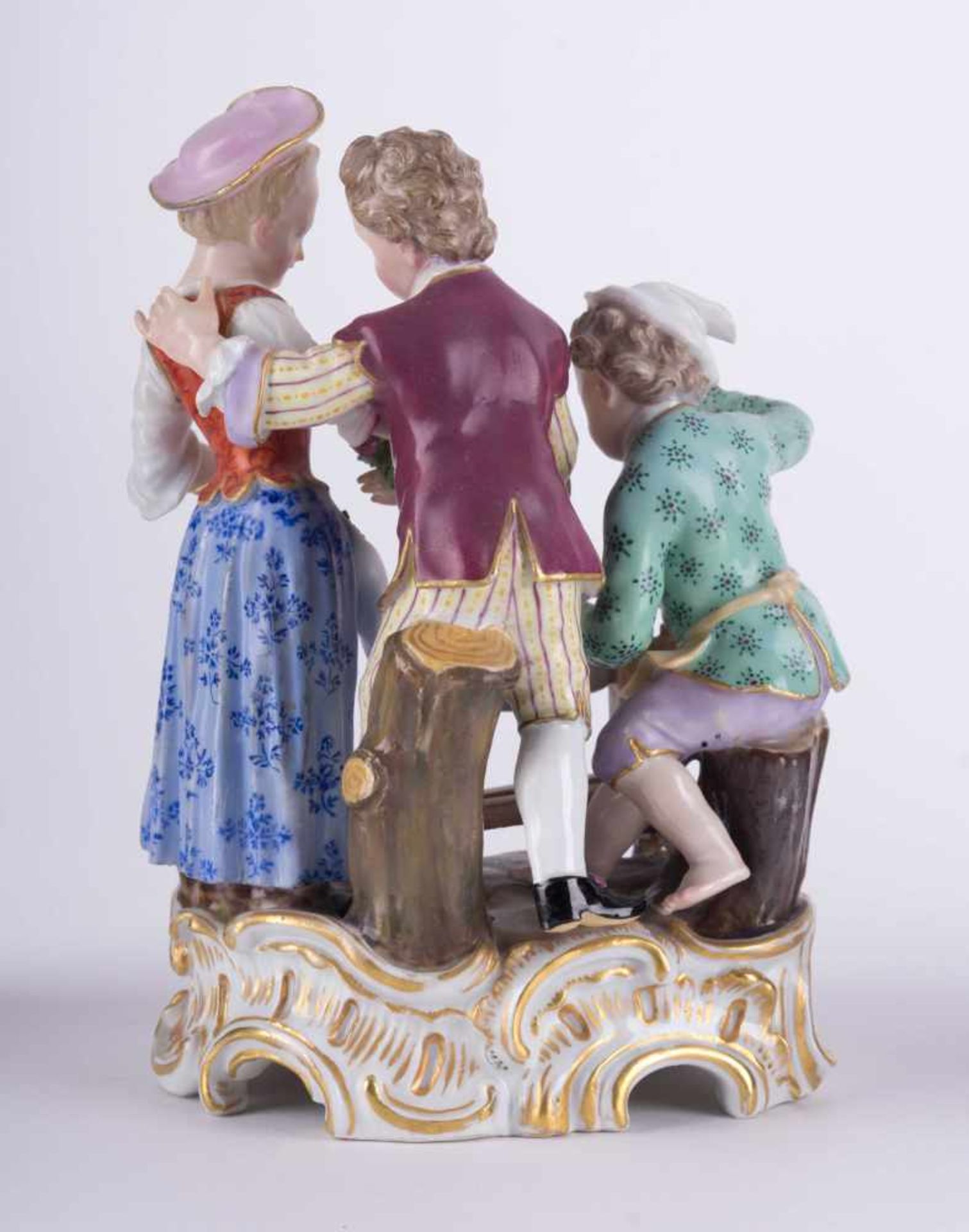 Figur Meissen vor 1840 / figure, Meissen before 1840 "beim Kinderschnitzer", farbig und - Bild 3 aus 7