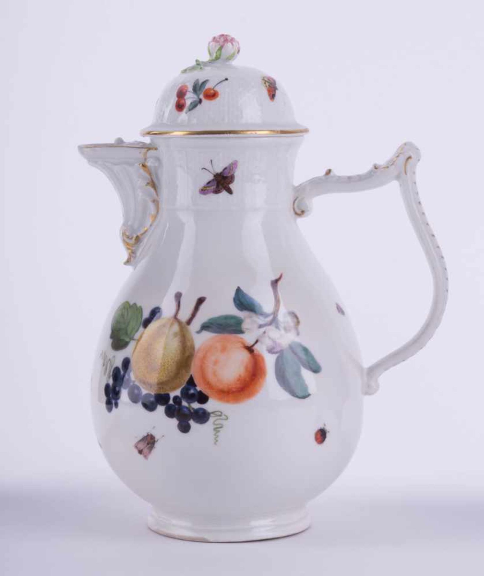 Kaffeekanne Meissen um 1740 / coffeepot, Meissen, about 1740 Modell von J.J. Kaendler, farbig