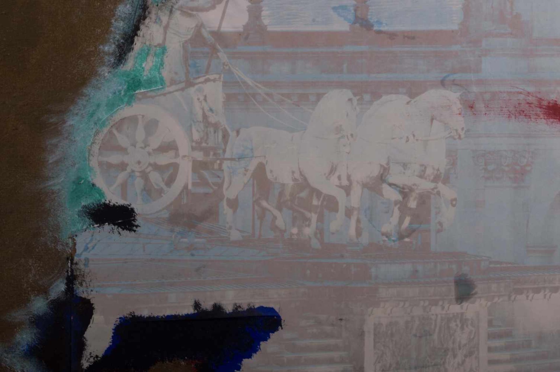 Lothar Wagner 20./21. Jhd. "Ohne Titel" Gemälde, Mischtechnik-Collage, 100 cm x 140 cm, links - Bild 2 aus 7