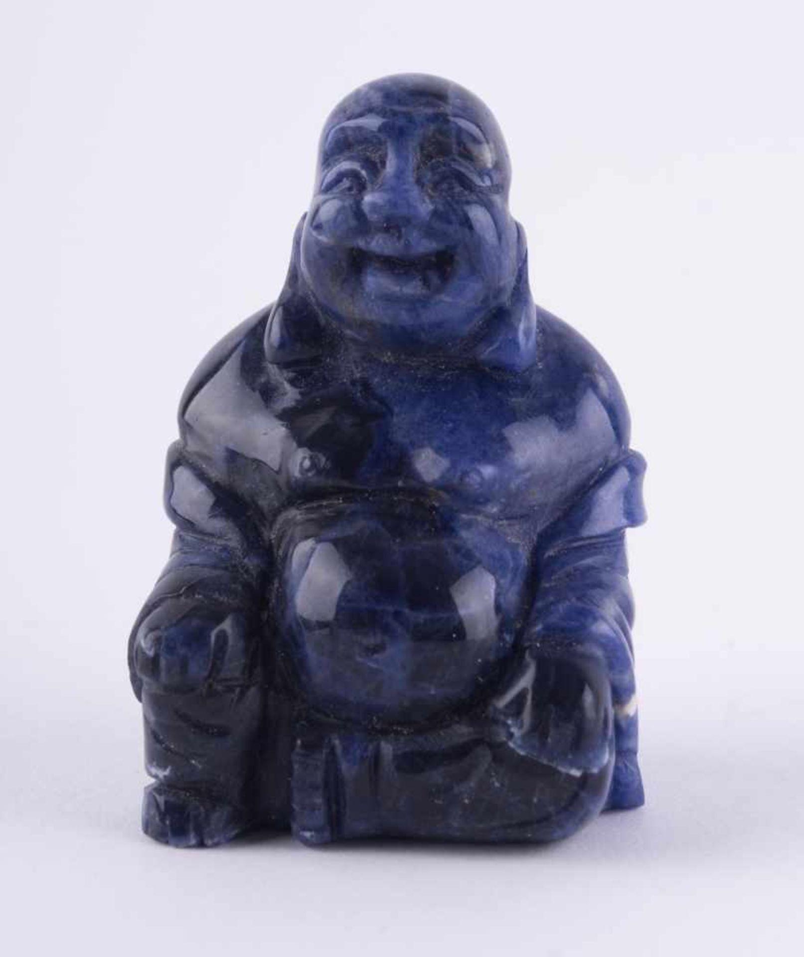 Buddha China um 1900 blauer Achat oder Lapislazuli, H: ca. 5,2 cm Buddha, China about 1900 blue