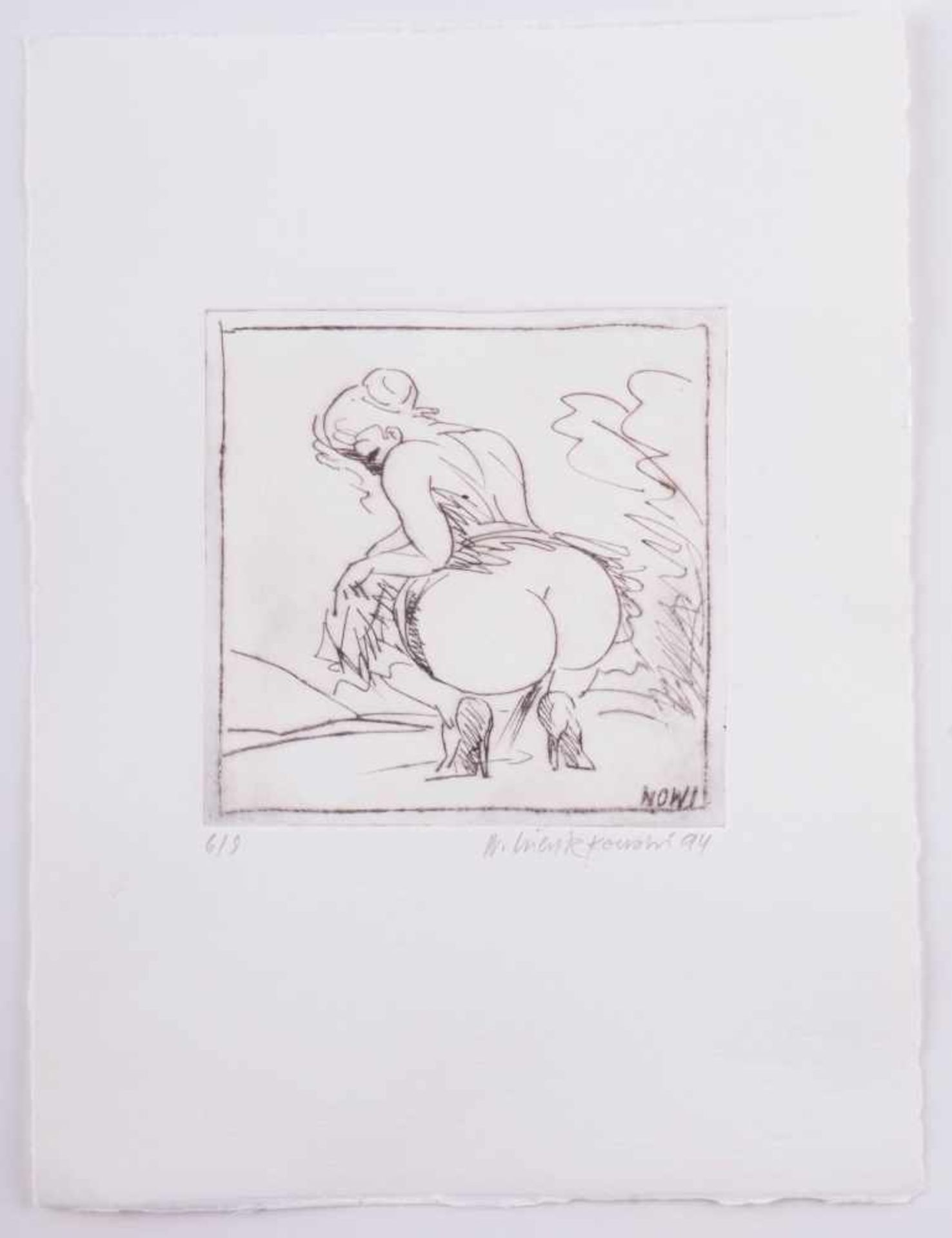 Norbert WIENTZKOWSKI (1940-2006) "erotische Darstellung" Grafik-Multiple, Radierung, 12 cm x 12 cm - Image 2 of 3