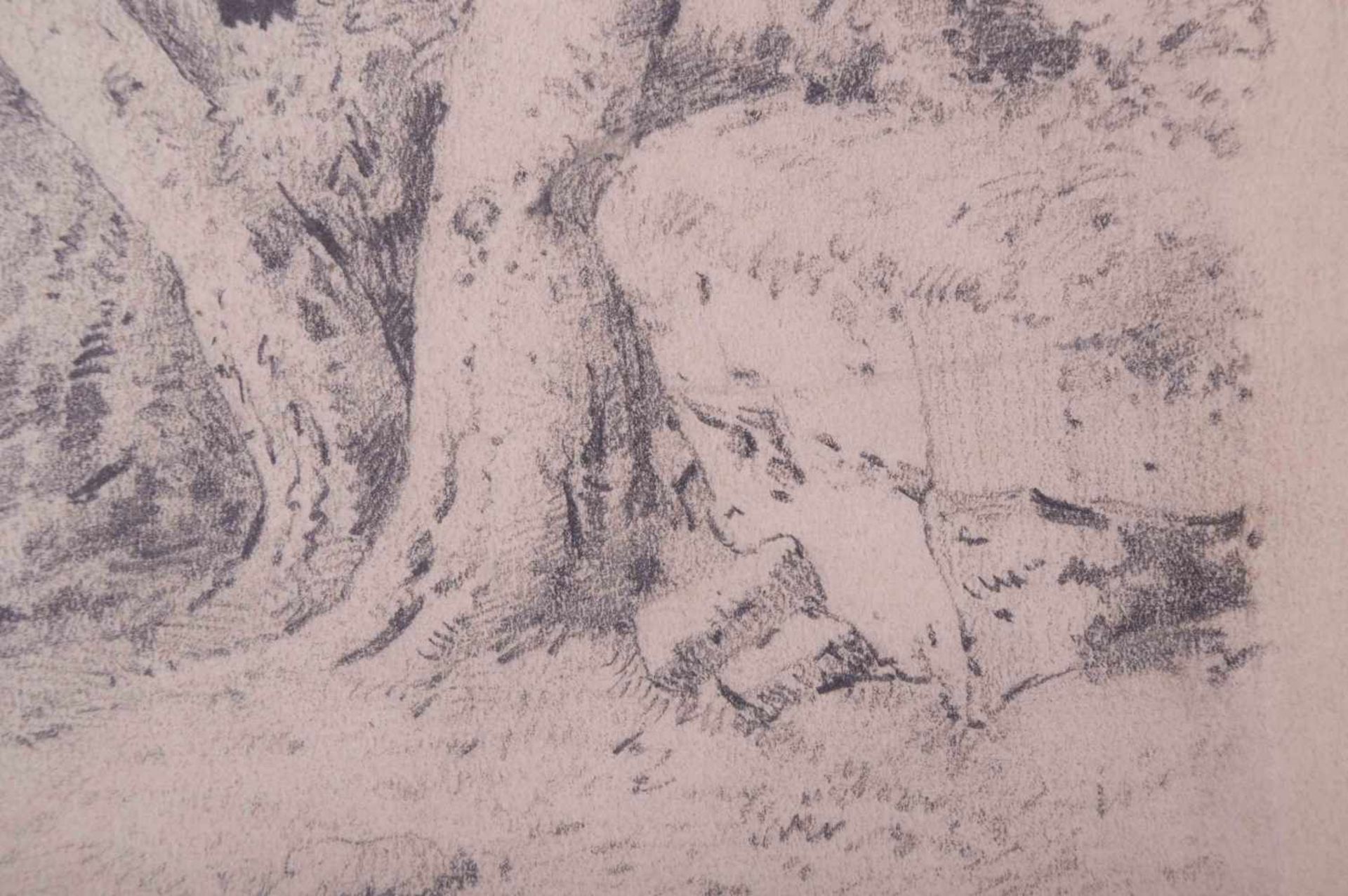 Monogrammist LG 19. Jhd. "Bäume" Zeichnung-Bleistift, 25,6 cm x 19,2 cm, rechts unten - Image 3 of 4