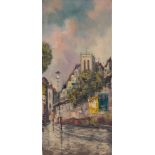 Künstler des 20. Jhd. "Paris" Gemälde Öl/Leinwand, 73 cm x 33 cm, rechts unten ungedeutet signiert