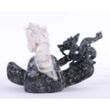 Jadeschnitzerei China feine Schnitzerei, H: 12 cm, B: 19 cm Jade carving China fine carving, height: