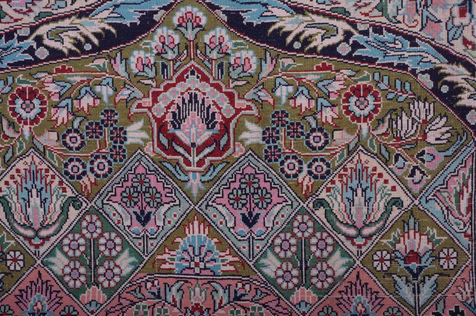 Persische Seidenbrücke Handarbeit, ca. 160 cm x 90 cm, Persian silk bridge handmade, dimensions: 160 - Bild 3 aus 3