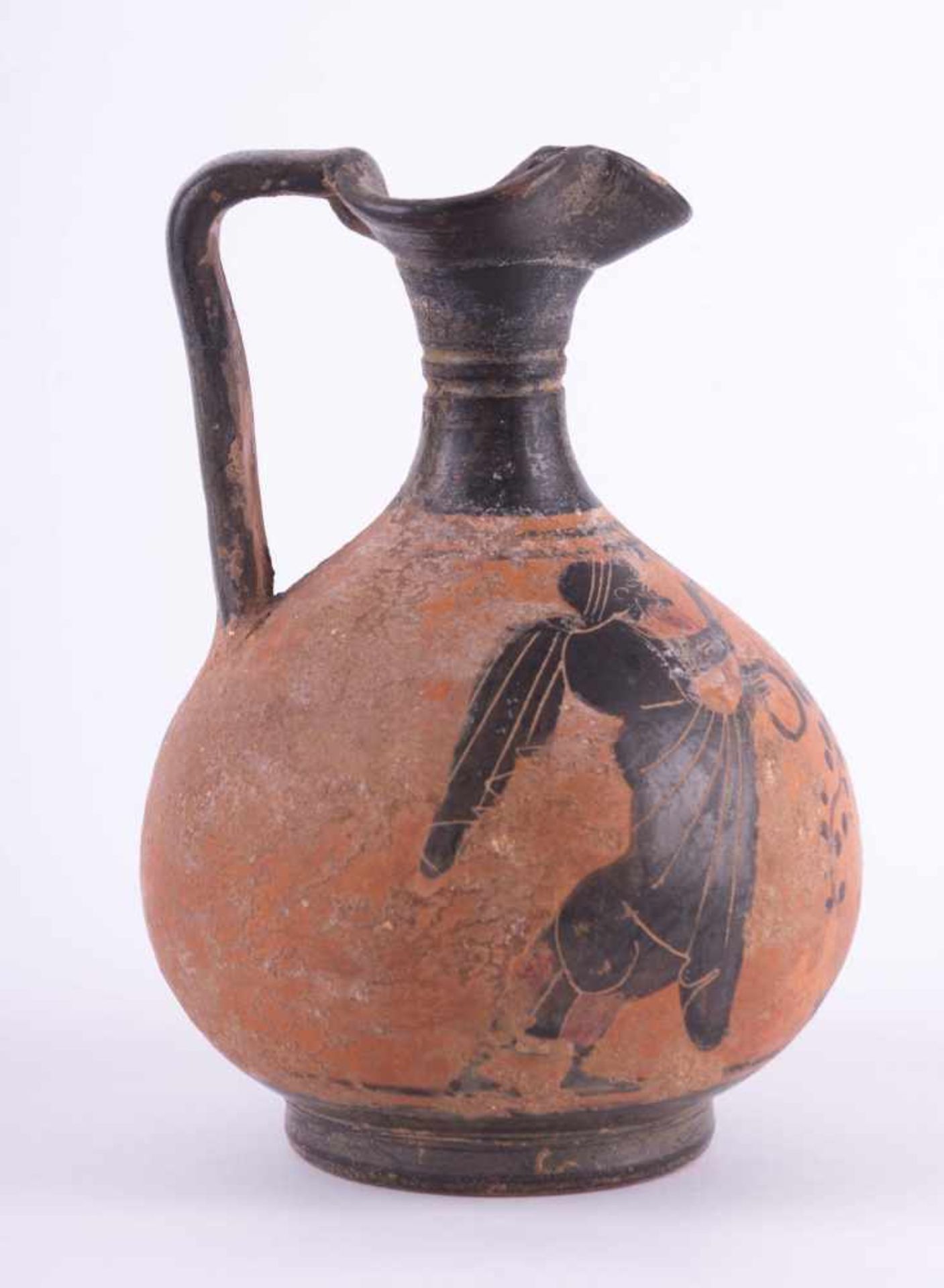Attische Vase ca. 300 v. Chr. Ton, schwarz- und Rotfigurige Vasenmalerei, Höhe: ca. 13 cm, Attic - Bild 2 aus 6