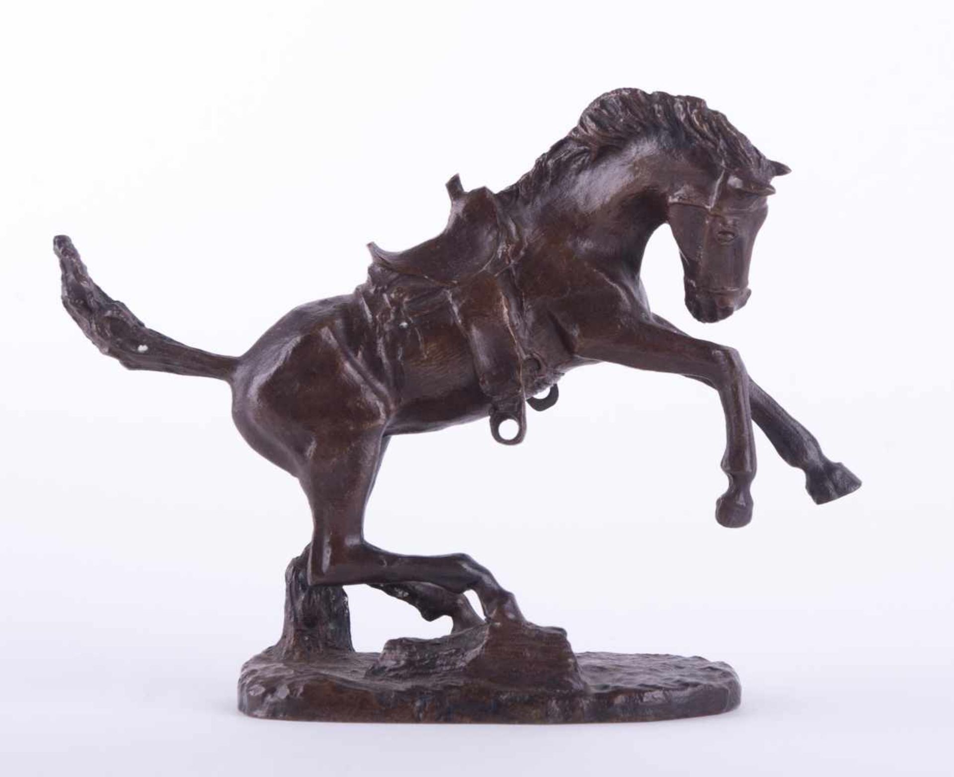 unbekannter Künstler des 19./20. Jhd. "steigendes Pferd" Skulptur-Volumen, Bronze, 11 cm x 14 cm x