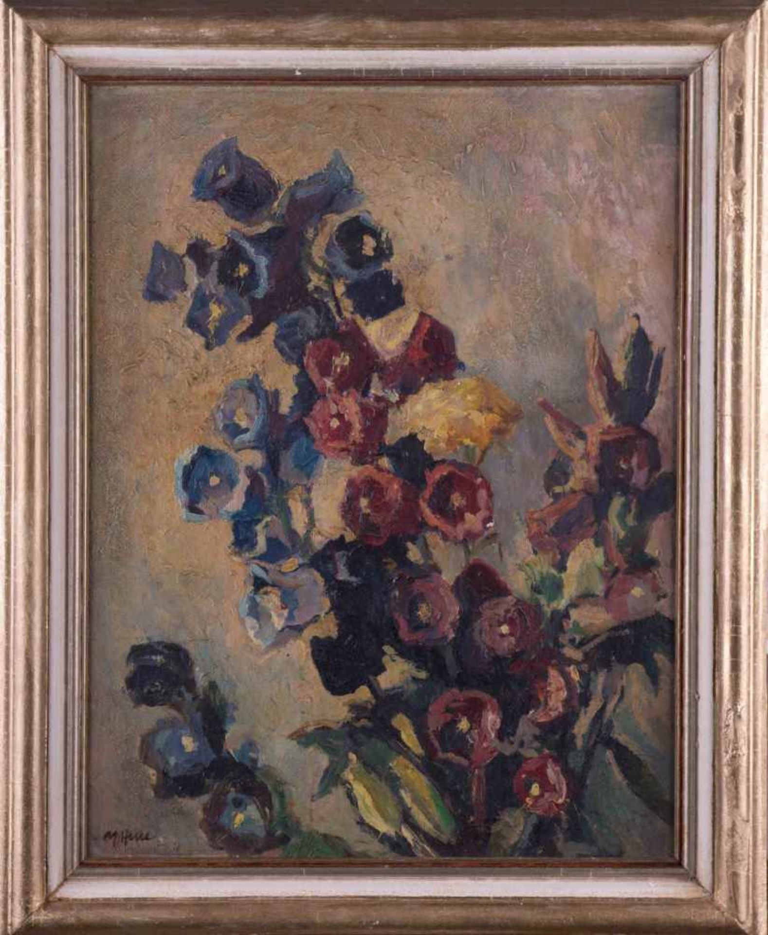 Marie HESSE (1844-1911) "Glockenblumen" Gemälde Öl/Hartfaserplatte, 58,5 cm x 45 cm, mit Rahmen, - Image 2 of 6