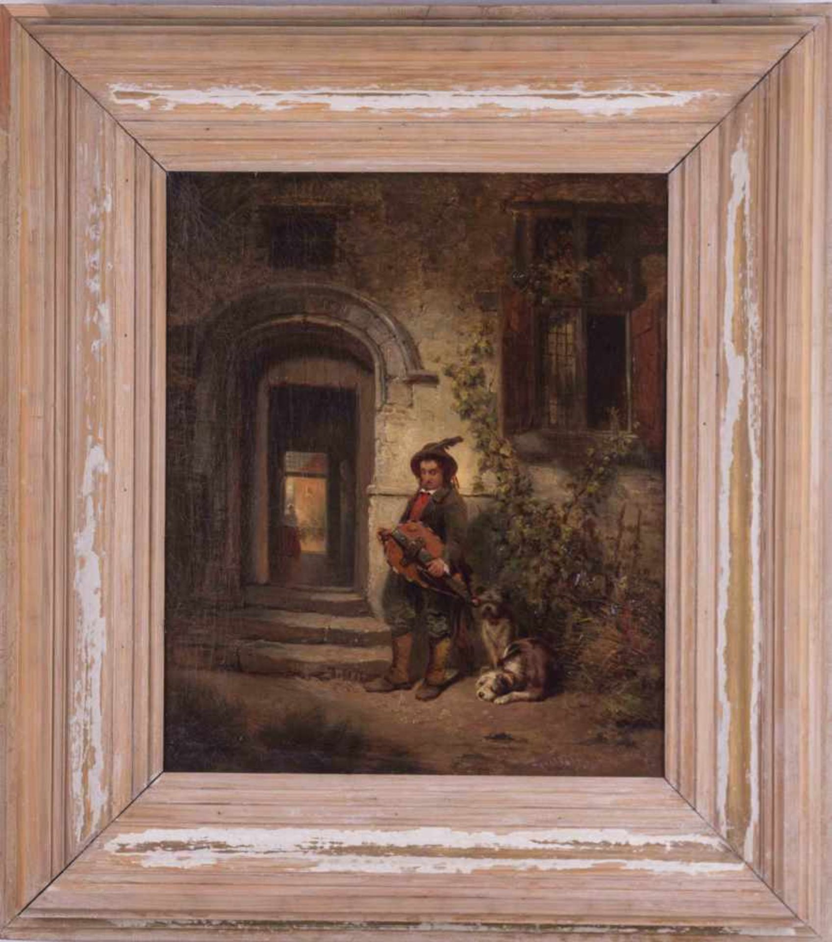 Charles Meer WEBB (1830-1895) "Der Musikant" Gemälde Ökl/Leinwand, 48,3 cm x 40,6 cm links unten - Image 2 of 6