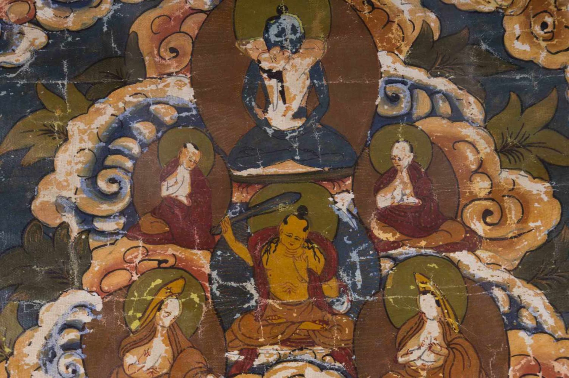 Thangka Mandala Tibet 18./19. Jhd. fein bemalt, 75 cm x 53,5 cm Thangka Mandala, Tibet 18th/19th - Bild 2 aus 4