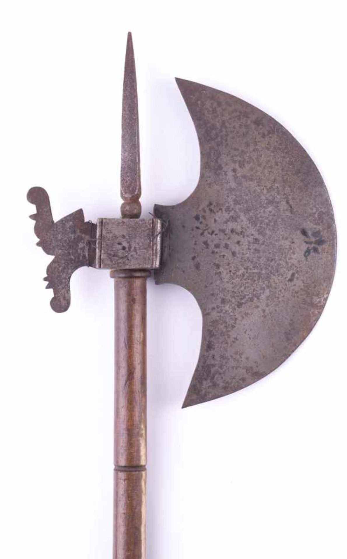 Streitaxt Indo-Persisch 19. Jhd. Eisen, mit Holzschafft, L: 66,8 cm, Battle Ax, Indo-Persian 19th - Bild 2 aus 3