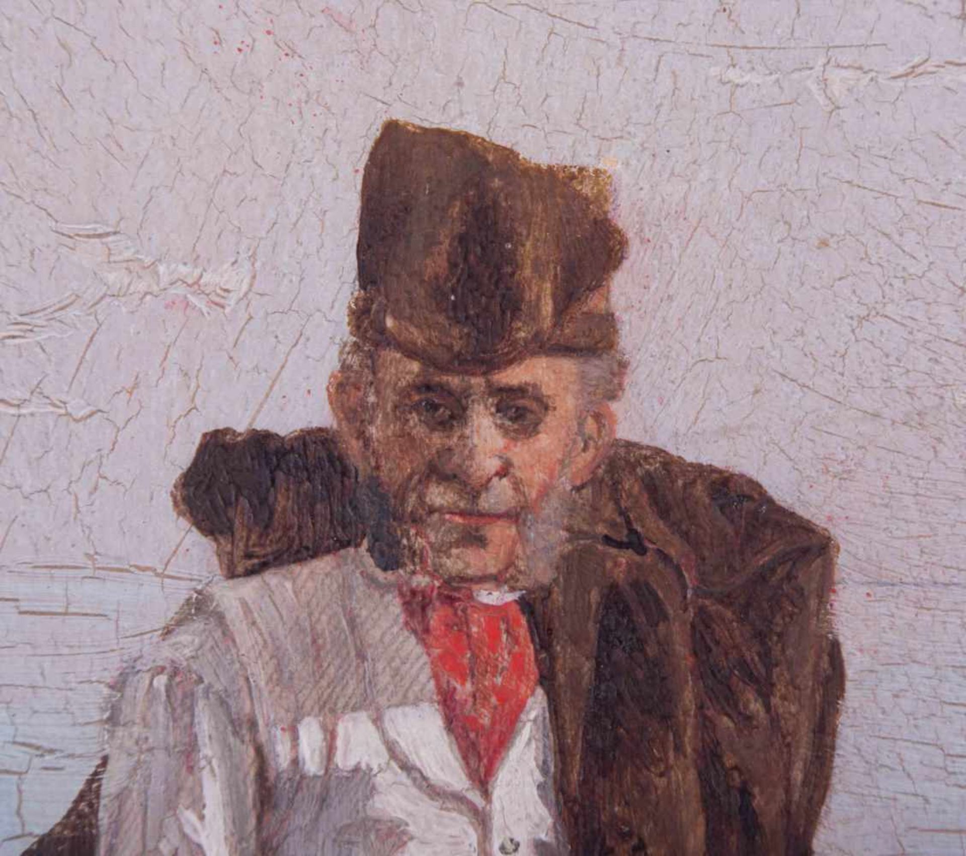 anonymer Künstler des 19./20. Jhd. wohl Italien "Fischer am Strand" Gemälde Öl/ Holz, 28,3 cm x 13,3 - Image 3 of 4