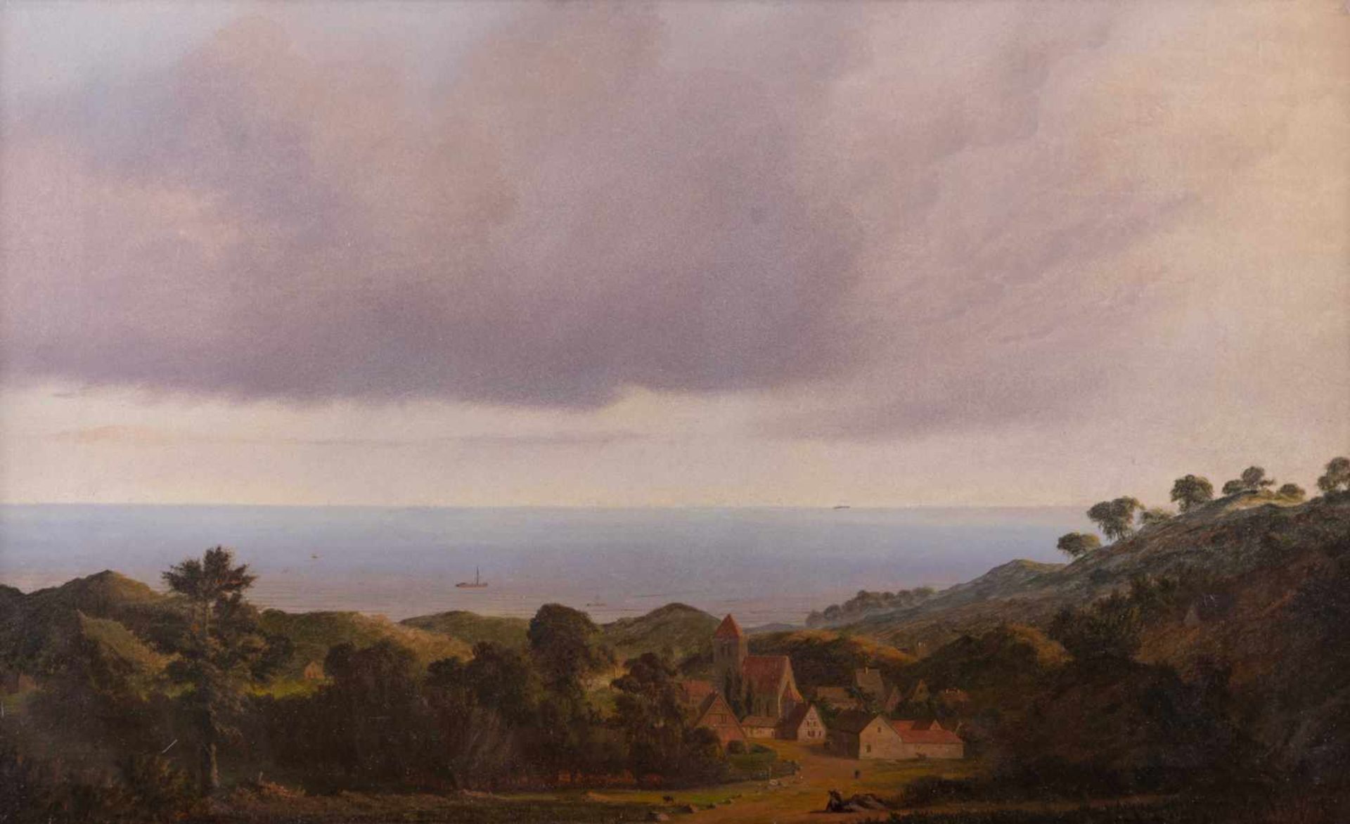 Christoffer Wilhelm ECKERSBERG (1783-1853) Umkreis "Blick auf die offene See" Gemälde Öl/Leinwand (