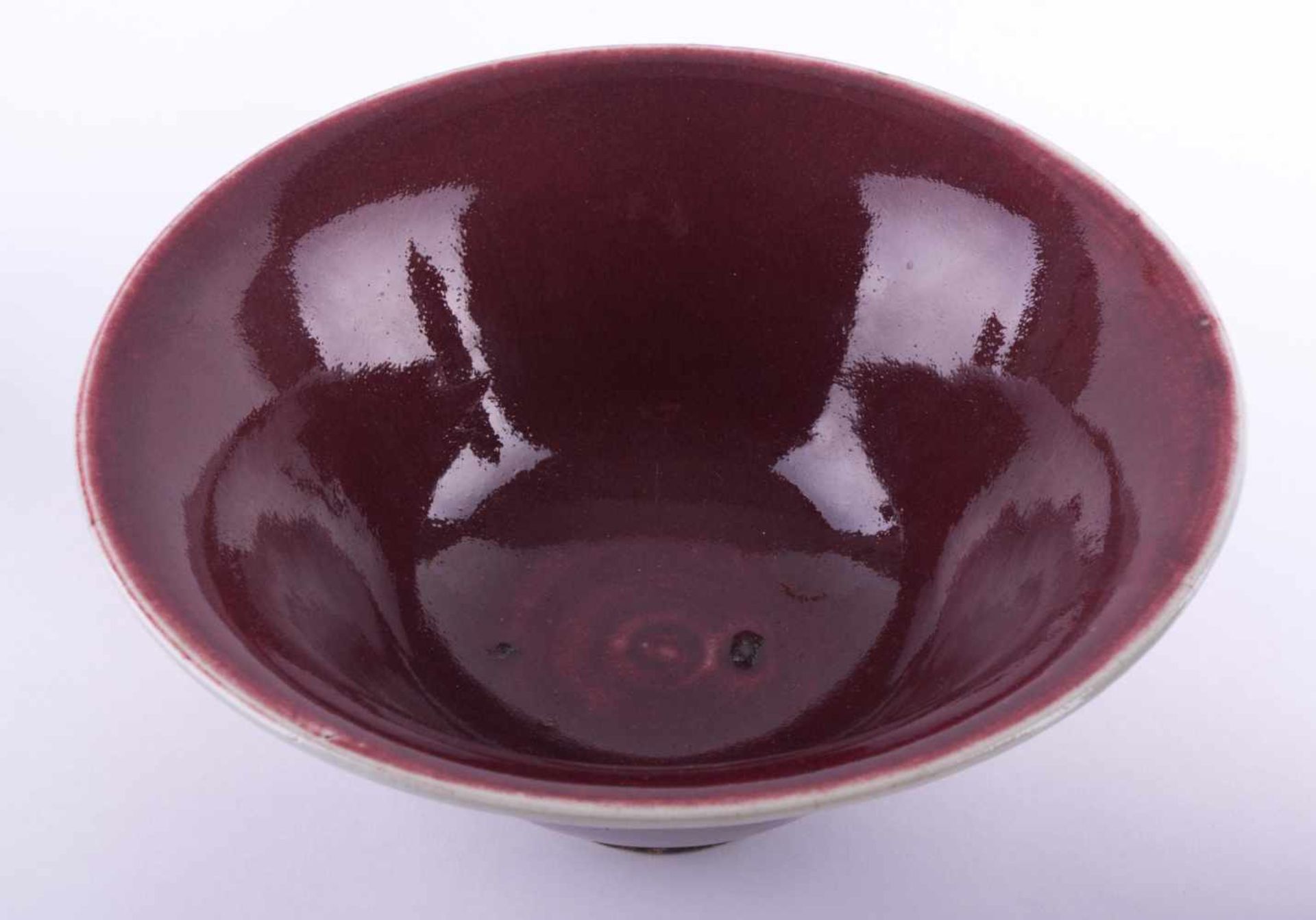 Ochsenblutschale China 18. Jhd. H: ca. 10,5 cm, Ø ca. 24 cm Oxblood (Sangue de Boeuf ) glazed - Bild 3 aus 4