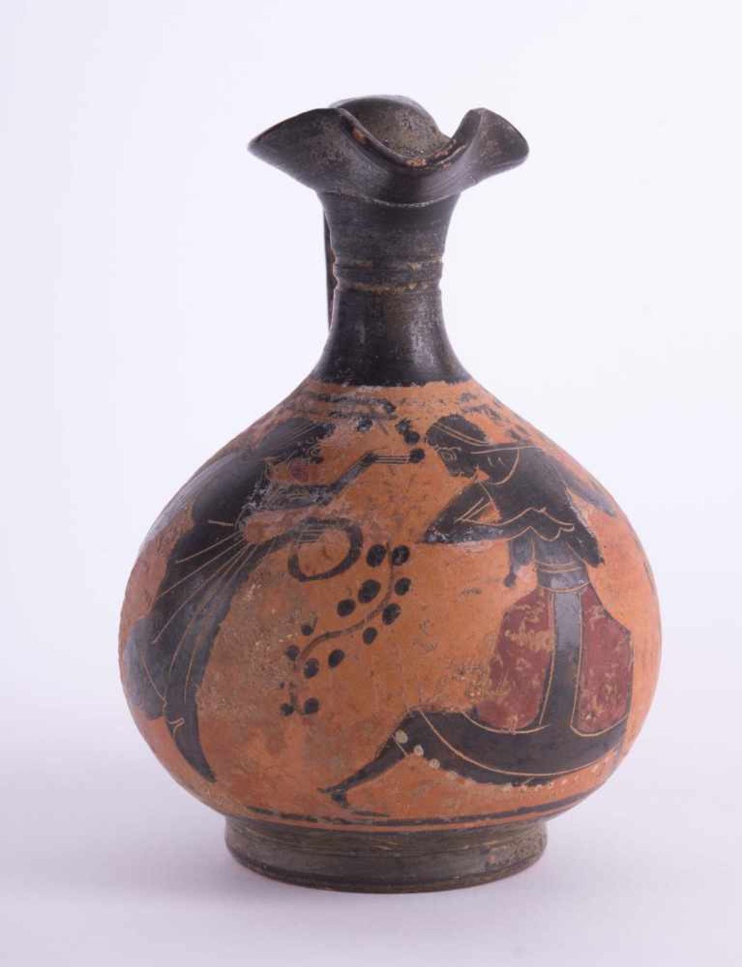 Attische Vase ca. 300 v. Chr. Ton, schwarz- und Rotfigurige Vasenmalerei, Höhe: ca. 13 cm, Attic