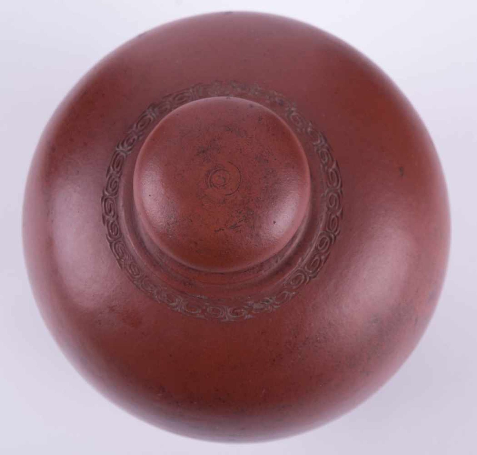 Yixing Teedose China 18./19. Jhd. Keramik, Deckel unterhalb mit min. Chip, seitlich mit - Bild 5 aus 5
