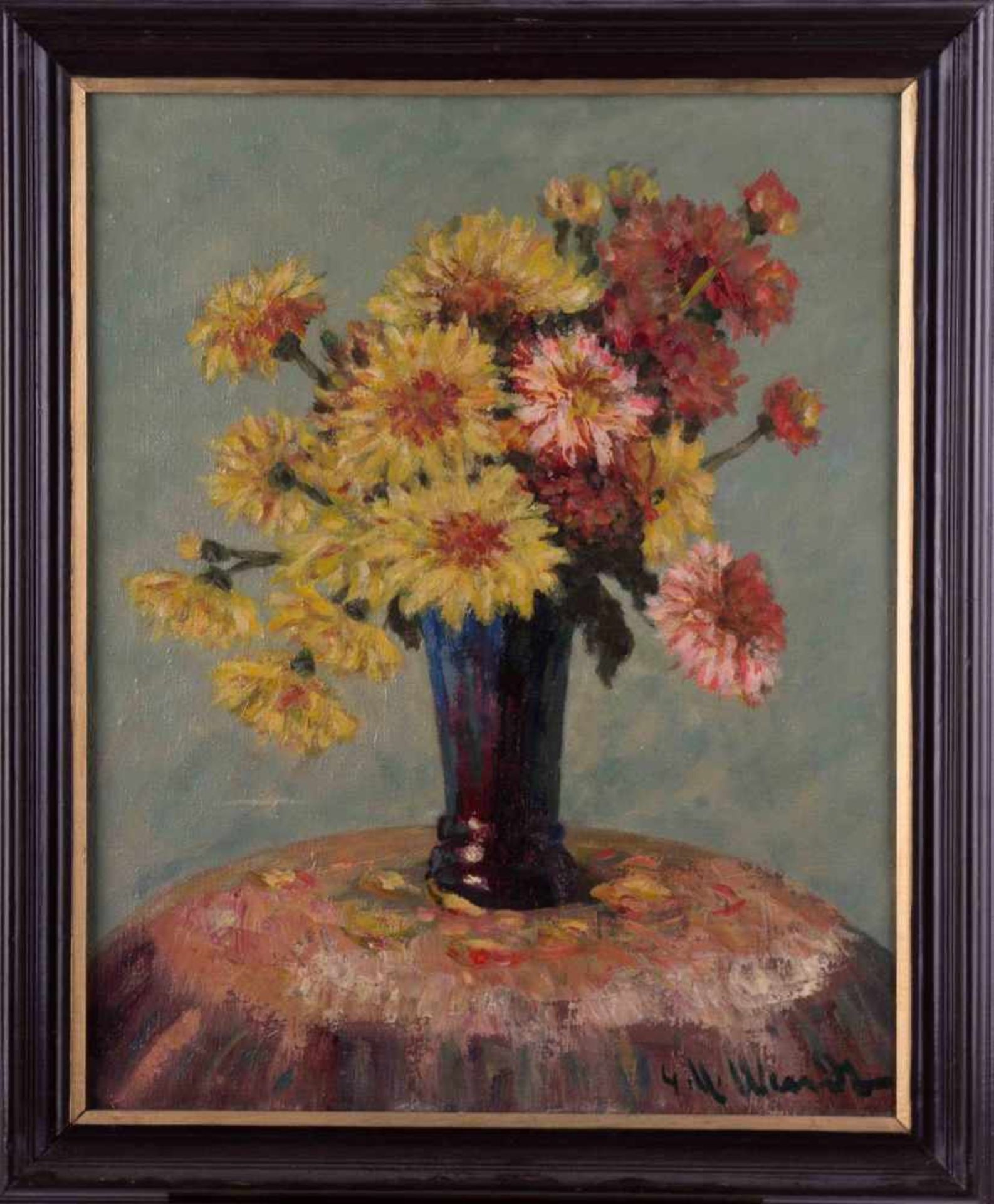 Adolf WENDT (1871-1953) "Blumenstillleben" Gemälde Öl/Leinwand, 50,5 cm x 40,5 cm, rechts unten - Image 2 of 4