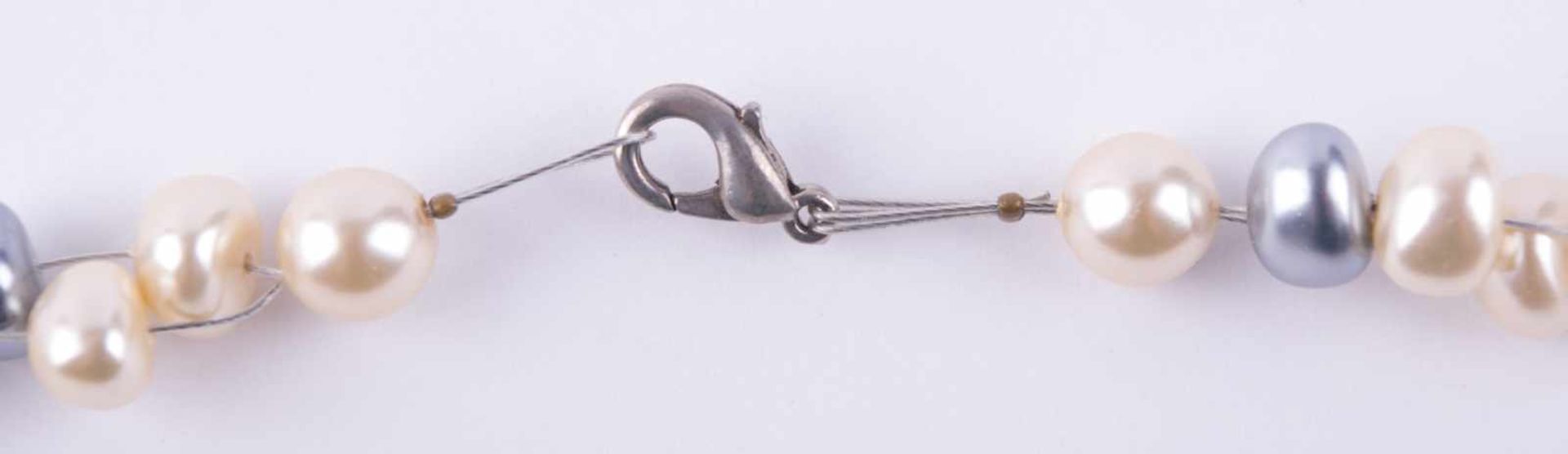 Designer-Perlenkette Flussperlen, L: 44 cm, Designer pearl necklace River paerls, lenght: 44 cm, - Image 3 of 3
