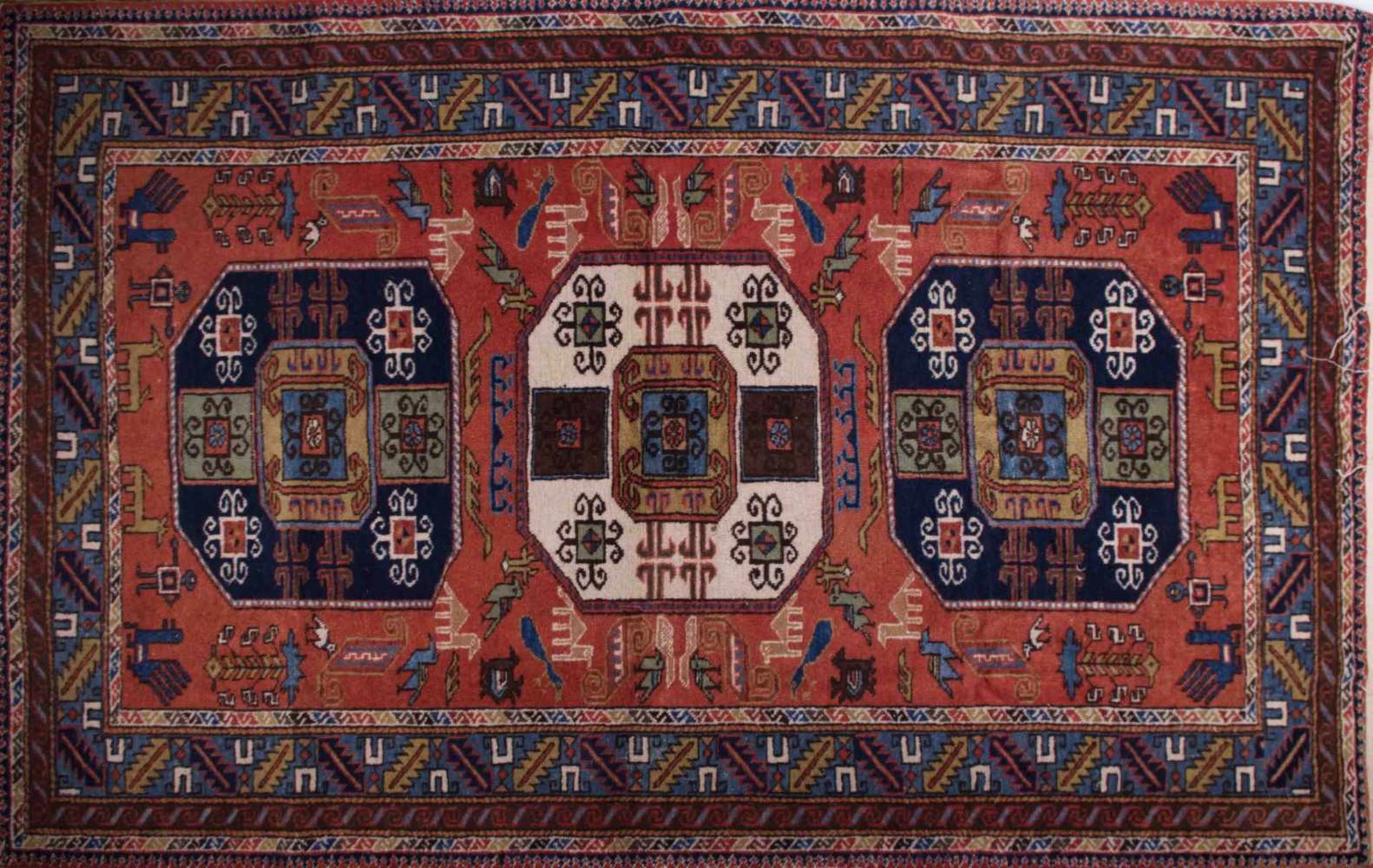 alter Orientalischer Teppich Handarbeit, ca. 240 cm x 140 cm, old oriental carpet handmade,