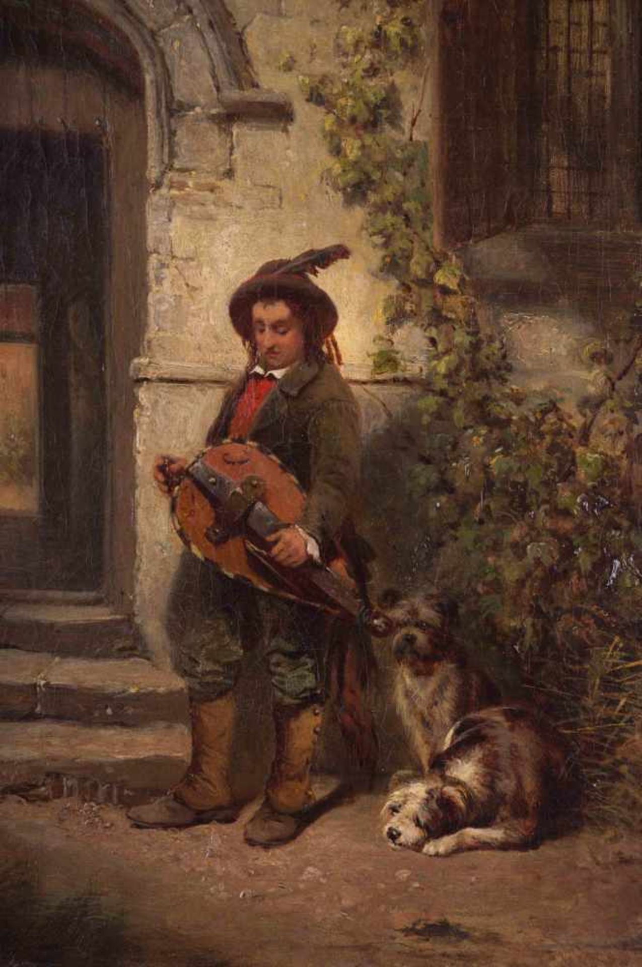 Charles Meer WEBB (1830-1895) "Der Musikant" Gemälde Ökl/Leinwand, 48,3 cm x 40,6 cm links unten - Image 3 of 6