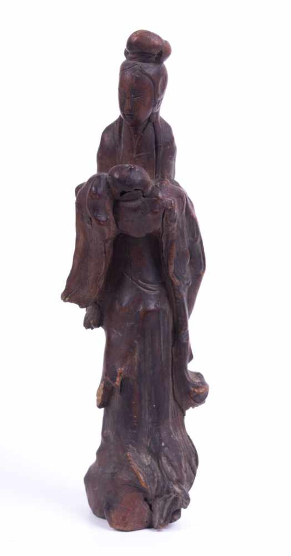 Figur China 17./18. Jhd. Wurzelholz, wohl Buchsbaum, H: 26,5 cm Figure, China 17th/18th century burl