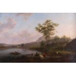 Johann Georg SCHÜTZ (Attrib.) (1755-1813) "Rheinlandschaft" Gemälde Öl/Leinwand, 52 cm x 80 cm, Sehr