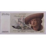 50 DM Schein 1948 Banknote über 50 Deutsche Mark, Zustand sehr gut 50 DM ticket 1948 Banknote over