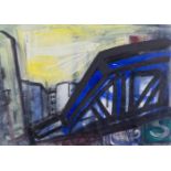 Ellen FUHR (1958) "Berlin X" Gemälde Öl/Leinwand, 50 cm x 70 cm, verso signiert, bezeichnet und