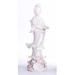 Guanyin Blance de Chine 19. Jhd. Zeigefinger bestoßen, H: 31,5 cm Guanyin Blance de Chine, 19th