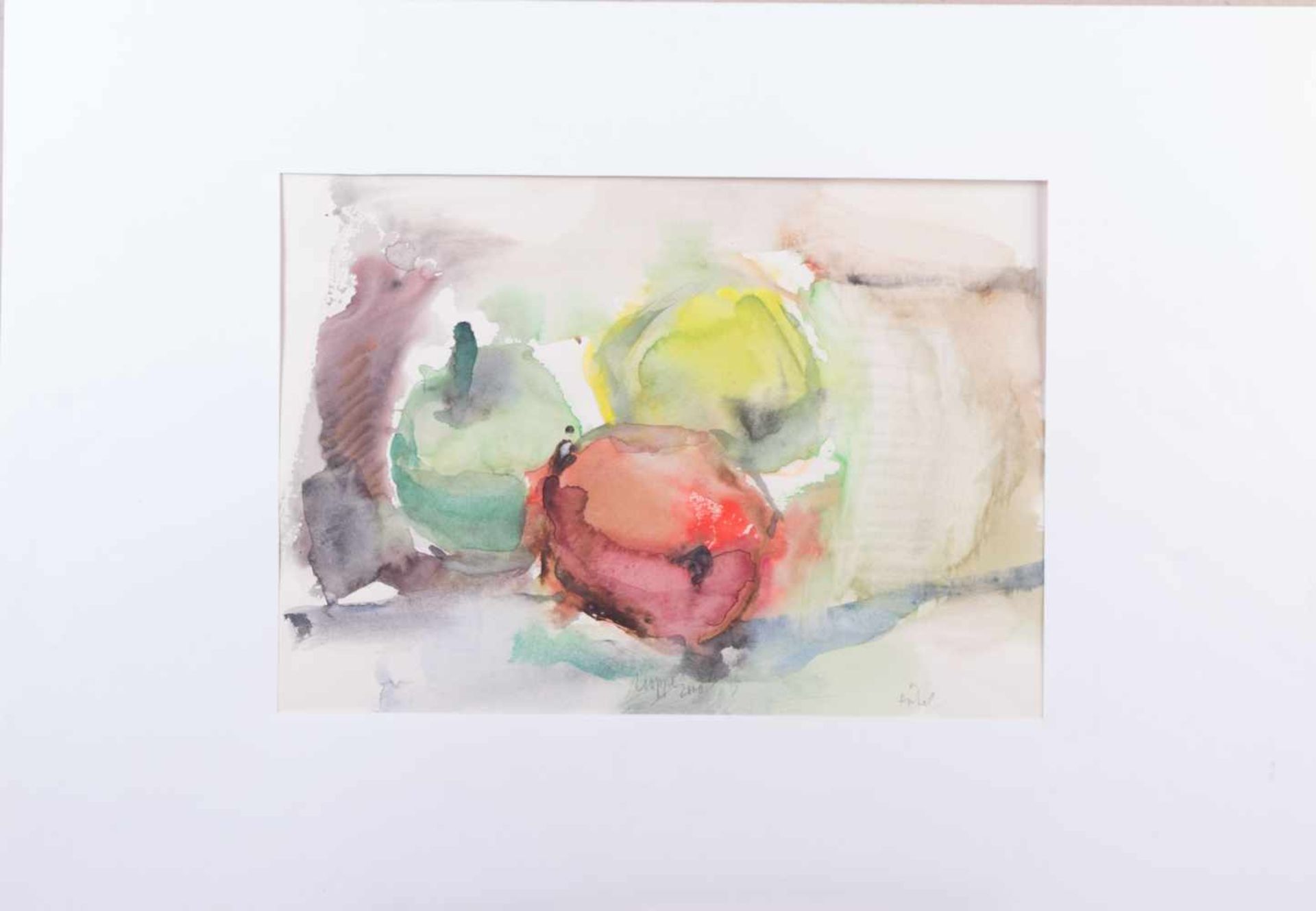 Peter HOPPE (1938-2010) "Äpfel" Zeichnung-Aquarell, 30,5 cm x 45 cm, mittig unten signiert, rechts - Image 2 of 4