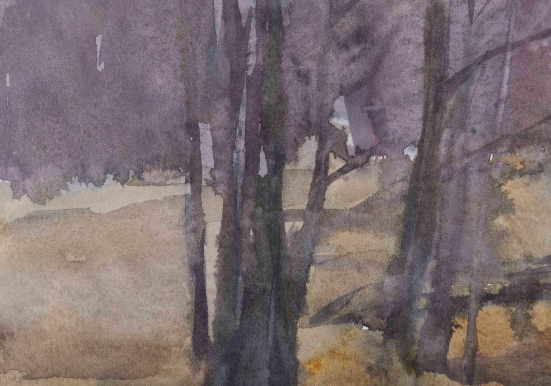 Knabe 20. Jhd.) "Herbstliche Flußlandschaft" Zeichnung-Aquarell, 32,5 cm x 41,8 cm, rechts unten - Image 2 of 3