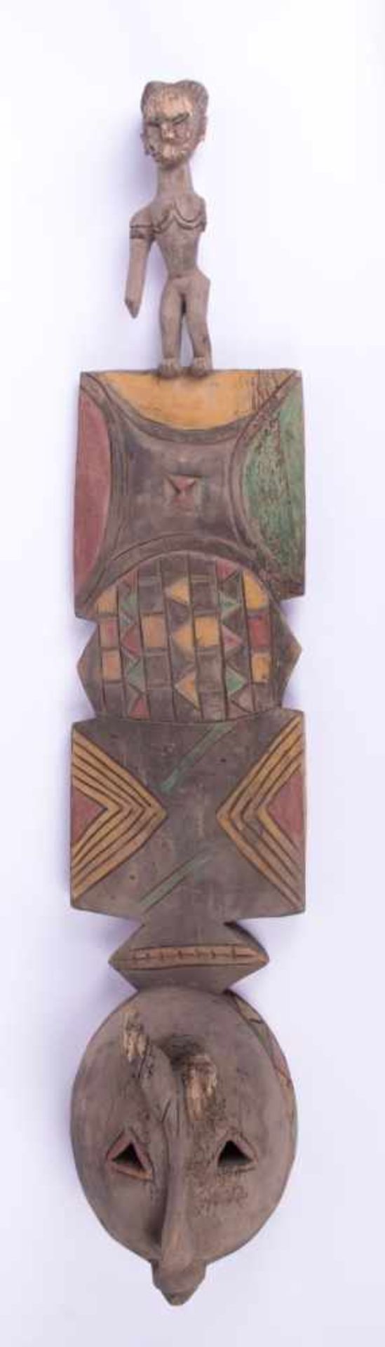 Totenbrett Afrika, Baule Holz, farbig gefaßt, H: 138 cm, Dead Board Africa, Baule wood, coloured,