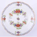 Teller Meissen um 1850 Dekor indische Blume, Goldrand, blaue Schwertermarke, 1. Wahl, Ø 24,5 cm,