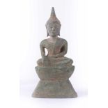 Buddha Laos 14./15. Jhd. Bronze, H: 22 cm, Provenienz: Alte Deutsche Privatsammlung. Buddha, Laos