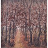 Harry HORN (1929) "Herbstliche Waldlandschaft" Gemälde Öl/Hartfaser, 36,3 cm x 36,3 cm, rechts unten