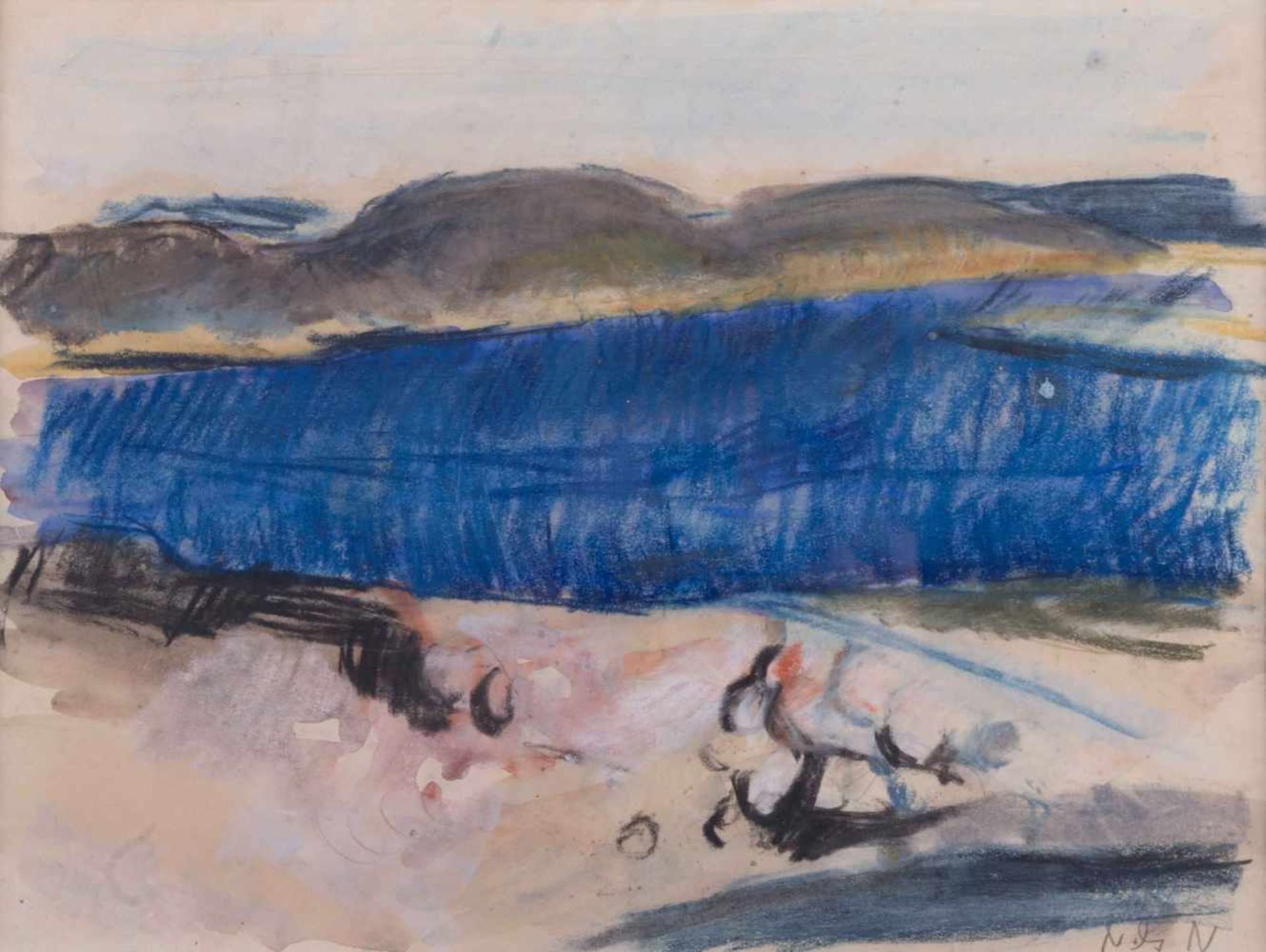 Nils NILSSON (1901-1949) "ohne Titel" Zeichnung-Aquarell, Sichtmaß 21 cm x 28 cm, rechts unten