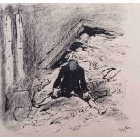 Bartold ASENDORPF (1888-1946) "ohne Titel" Zeichnung-Tusche/Kreide, 43,5 cm x 44,7 cm, rechts