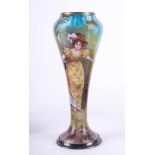 Jugendstilvase signiert Roy um 1900 feinste Cloisonnearbeit, oben am Rand etwas rissig, H: 15 cm Art