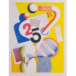 Hans TICHA (1940) "Ballspiel" Grafik-Farballgraphie, 44 cm x 36 cm, links unten nummeriert, mittig