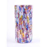 Murano Vase Millefiori mit farbigen Glaseinschmelzungen, H: 15 cm, Murano vase Millefiori with
