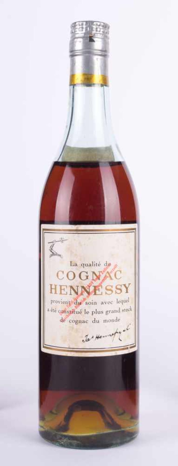 Hennessy Cognac Frankreich um 1950 Füllstand über Schulter, Etikett guter Zustand, 0,7 l Hennessy - Image 4 of 4