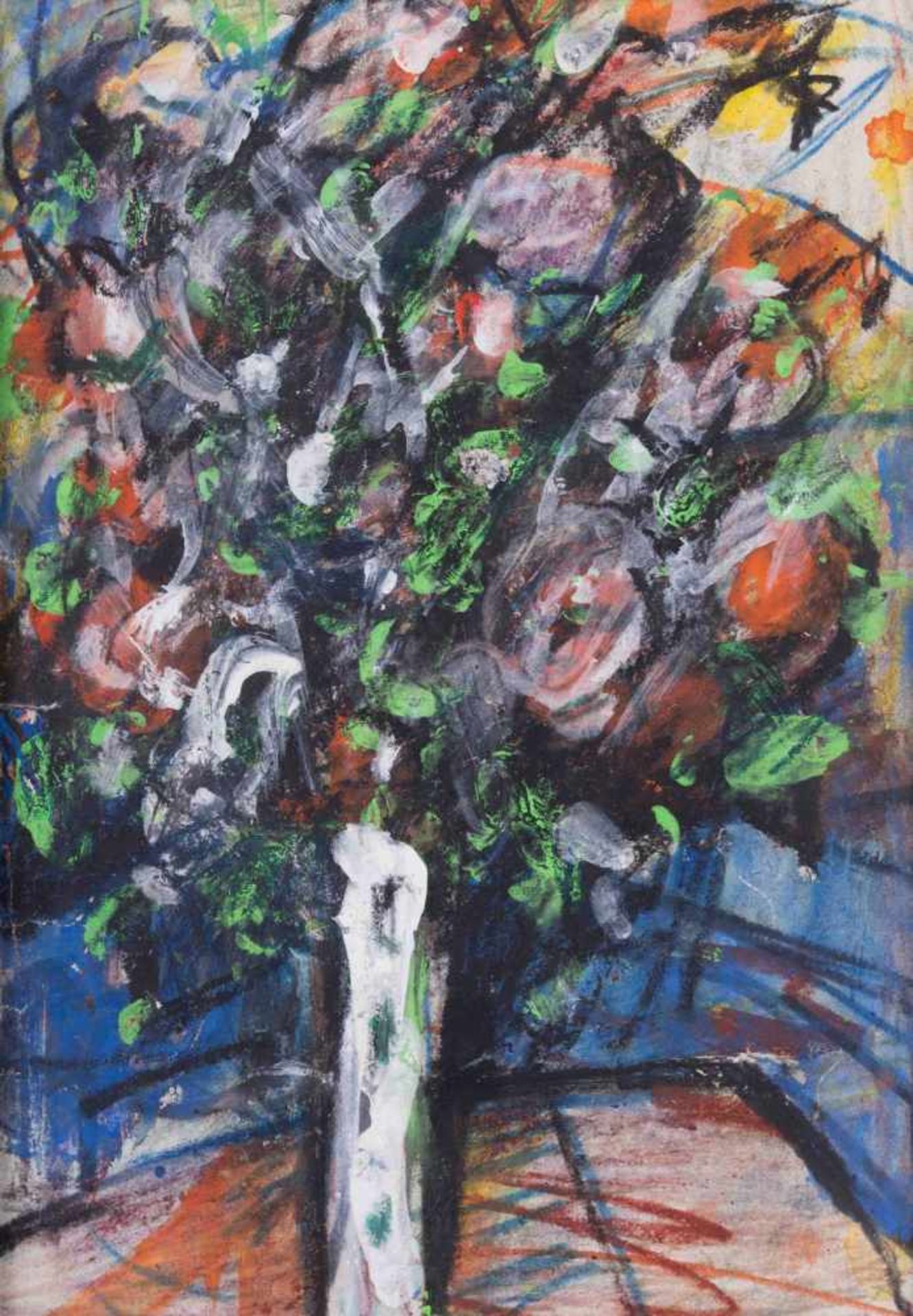 Arthur DEGNER (1887-1972) "Blumenstillleben" Zeichnung-Aquarell/Mischtechnik, 24 cm x 19 cm,