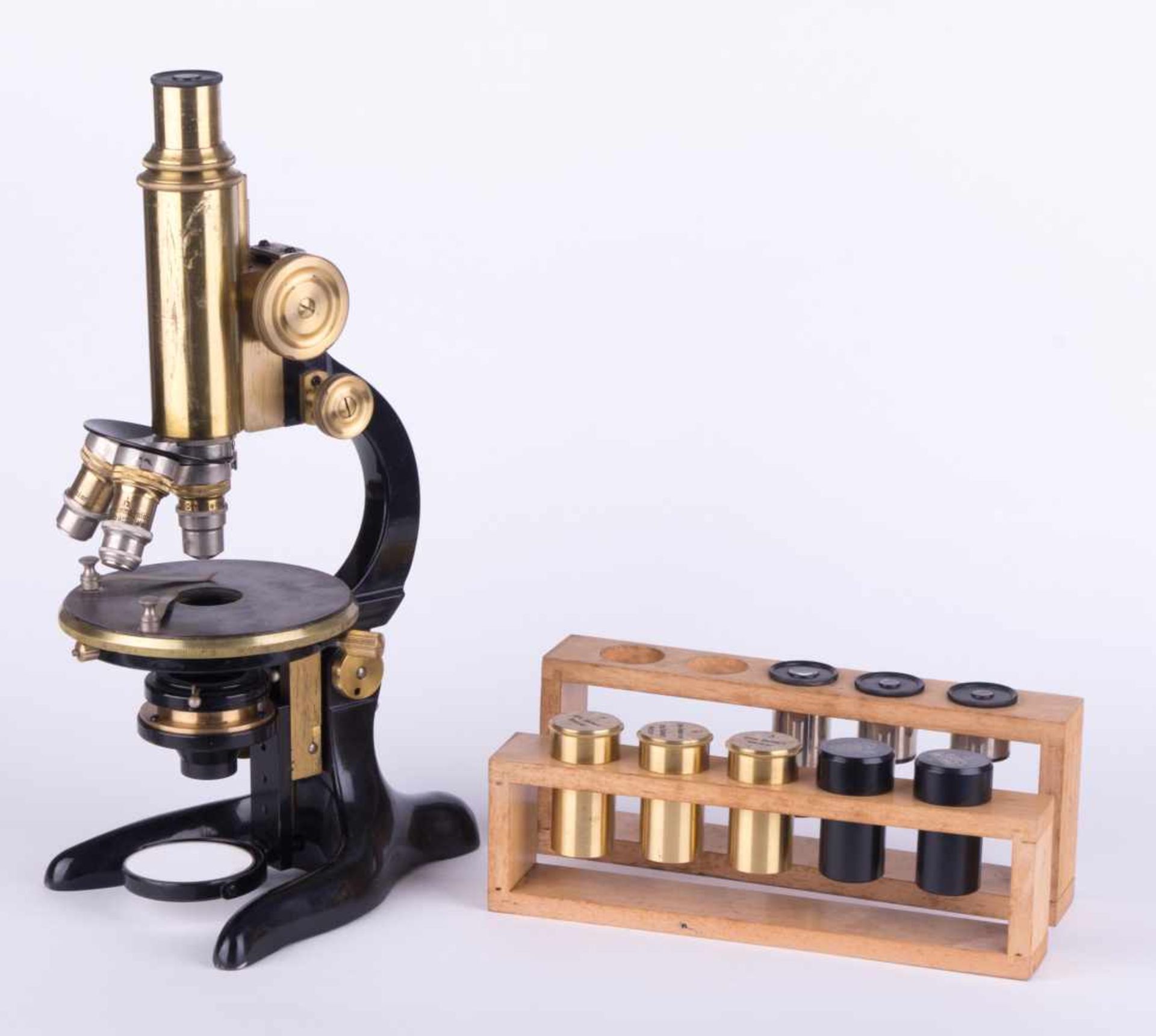 Mikroskop Otto Seibert Wetzlar im Original Holzkasten, Microscope Otto Seibert Wetzlar in the - Bild 3 aus 4