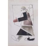 Vladimir Vasil'evich LEBEDEV (1891-1967)) "Ohne Titel"(ca. 1920) Grafik, unikater Schablonendruck,