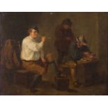 Adriaen BROUWER (Attrib.) (1605/06-1638) "Interieur" Gemälde Öl/Holz, 21,3 cm x 27 cm, mit Rahmen 43