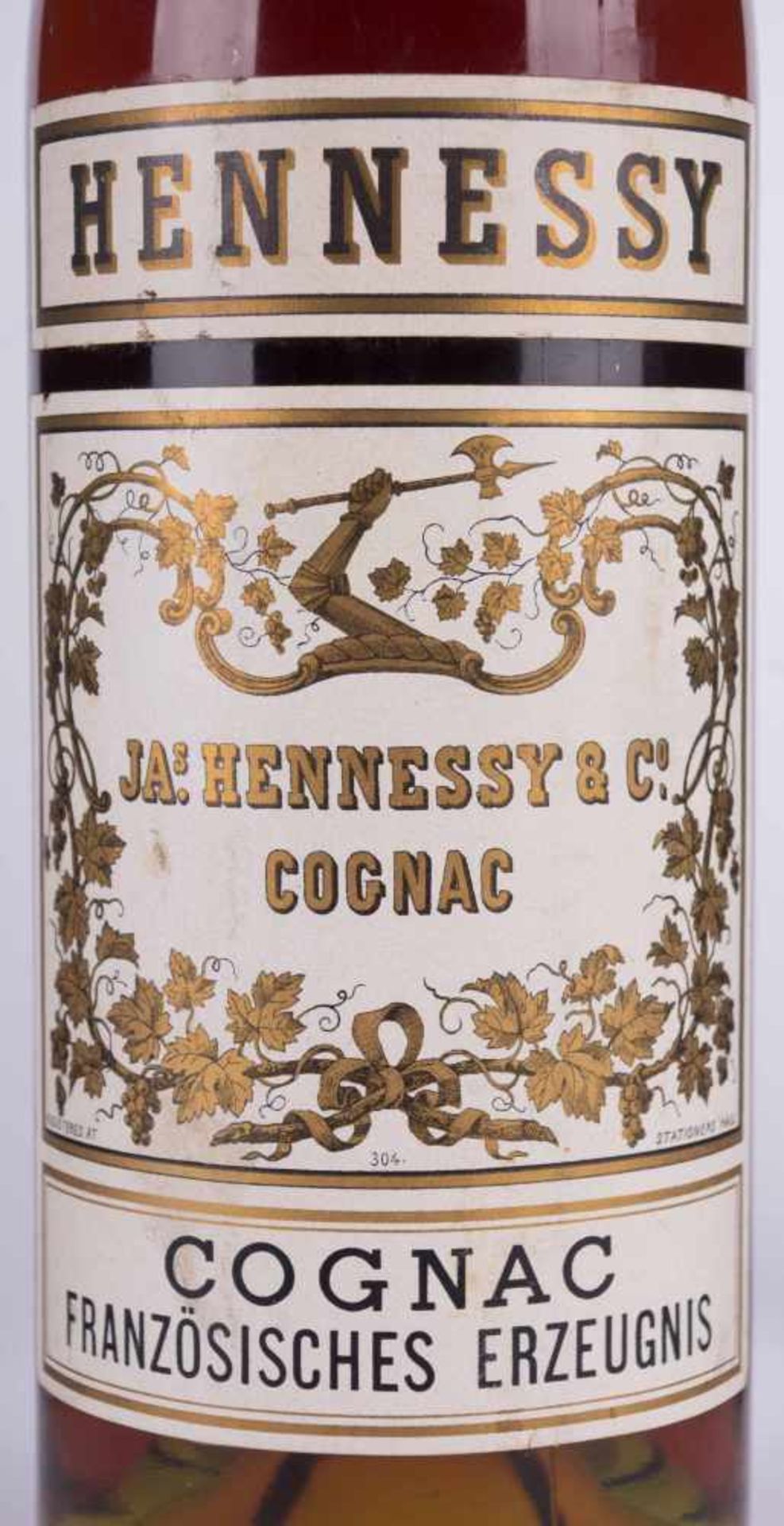 Hennessy Cognac Frankreich um 1950 Füllstand über Schulter, Etikett guter Zustand, 0,7 l Hennessy - Image 2 of 4