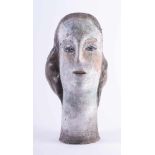 Christina RENKER (1941) "Teresa" Terrakotta, bemalt, H: 47,5 cm, innen monogrammiert und datiert