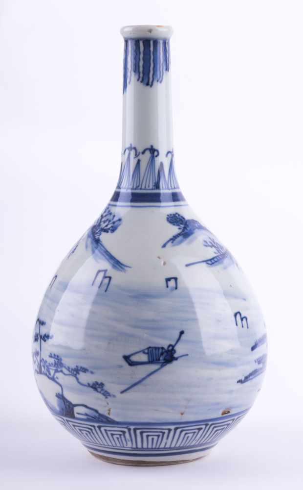 Vase China 19. Jhd. unterglasurblau bemalt, H: 27,8 cm Vase, China 19th century blue and white - Image 3 of 6