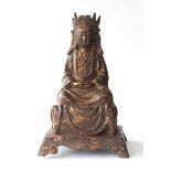 Buddha China im Ming Stil Eisen, mit Resten alter Vergoldung, H: 23,5 cm Buddha China in Ming