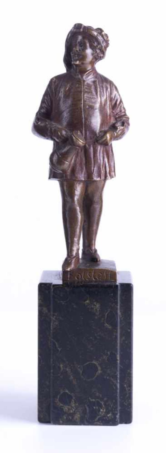 Ernst BECK (1879-1941)"Der Trinker"Skulptur-Volumen, Bronze, Gesamthöhe 18,5 cm,in der Plinthe